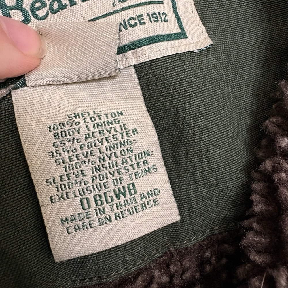 LL Bean Men's Chore Jacket VTG Sherpa Fleece Lined Barn Coat Canvas XL EUC - Picture 4 of 12
